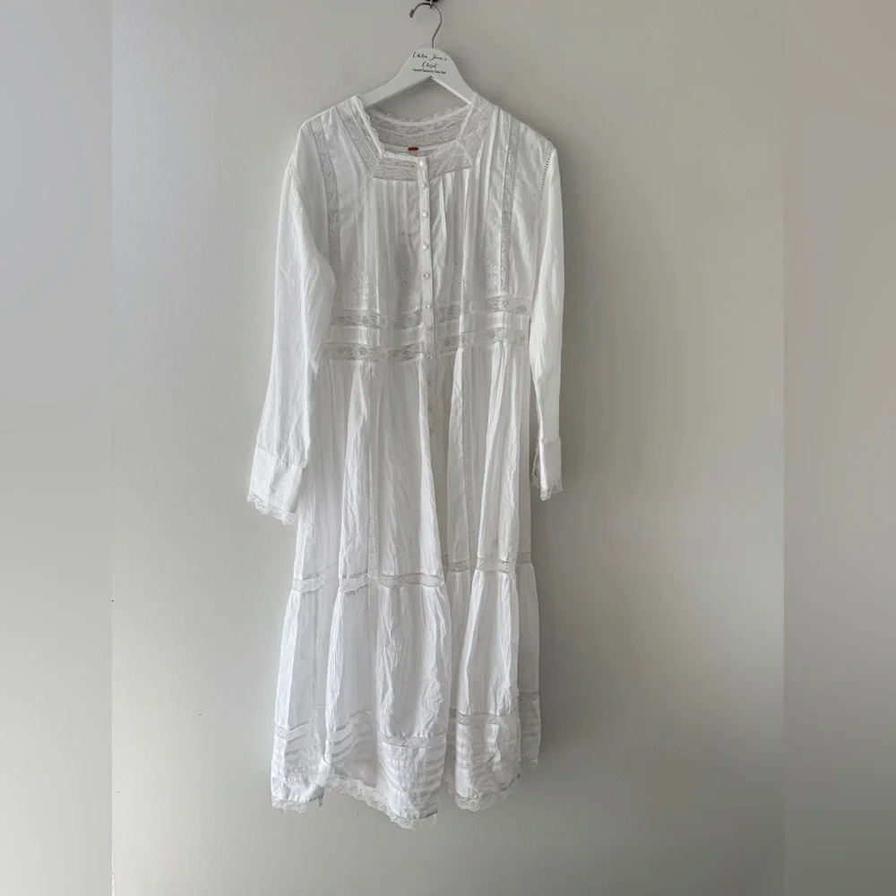 FREE PEOPLE NWT Keepsake Maxi White Top S